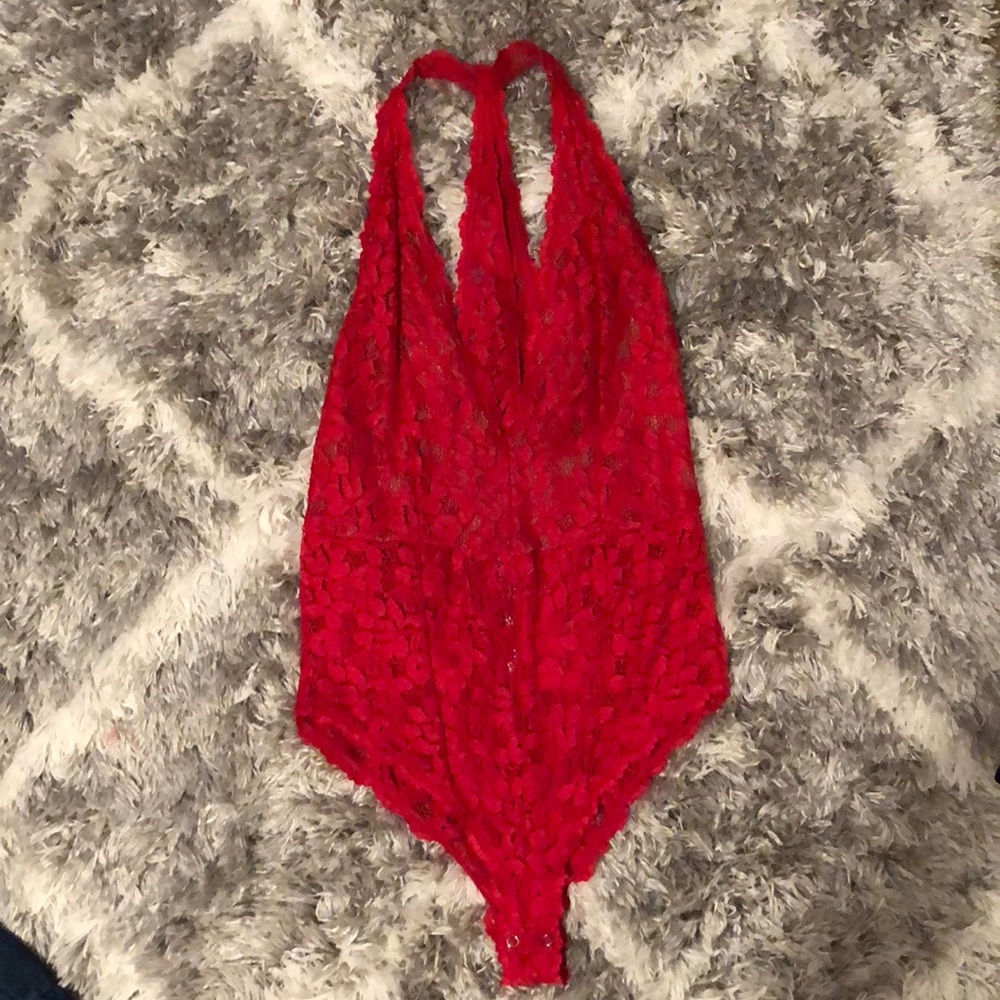 RED Free People lace bodysuit